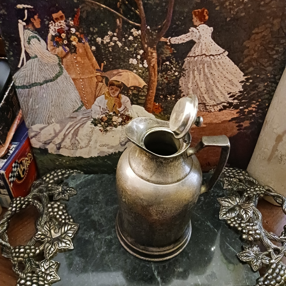 🇺🇲Antique Server Grand Silver Co.Wear Brite Nickel Silver Pitcher,Gift!🛍